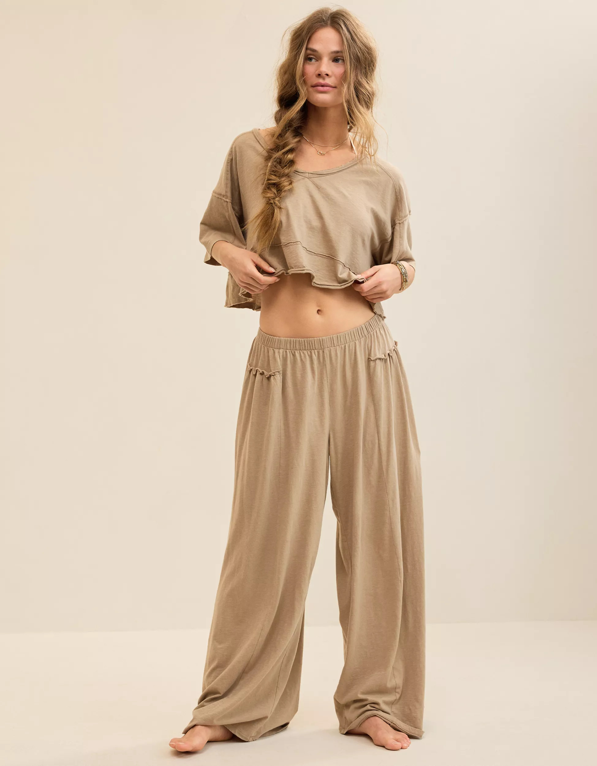Aerie Happiest Wide Leg Trouser | Aerie