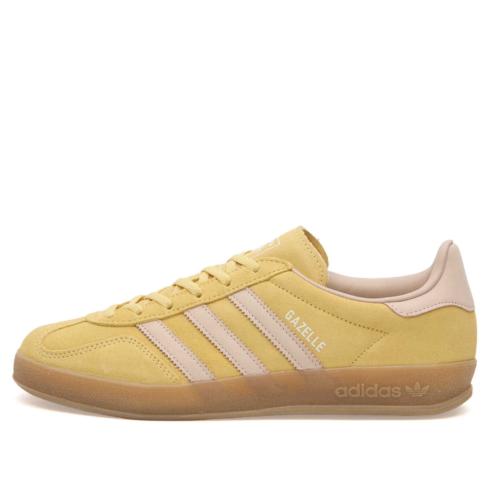 Adidas Women's Gazelle Indoor Sneakers in Almost Yellow/Wonder Quartz/Gum, Size UK 5.5 | END. Clothing