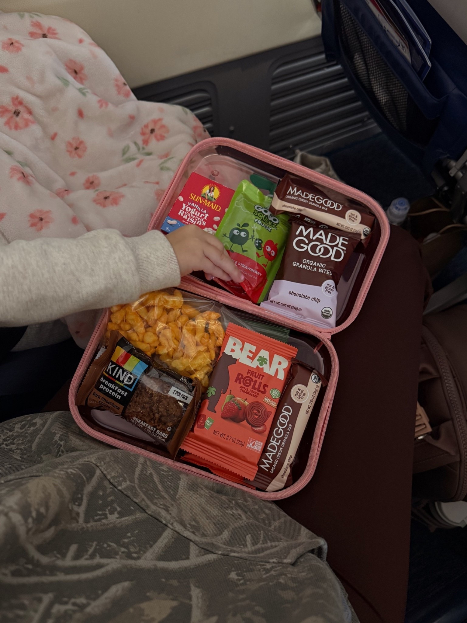 My favorite $4 plastic snack pouch for travel or on the go!