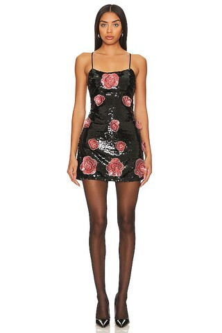 For Love & Lemons Jude Mini Dress in Black from Revolve.com | Revolve Clothing (Global)