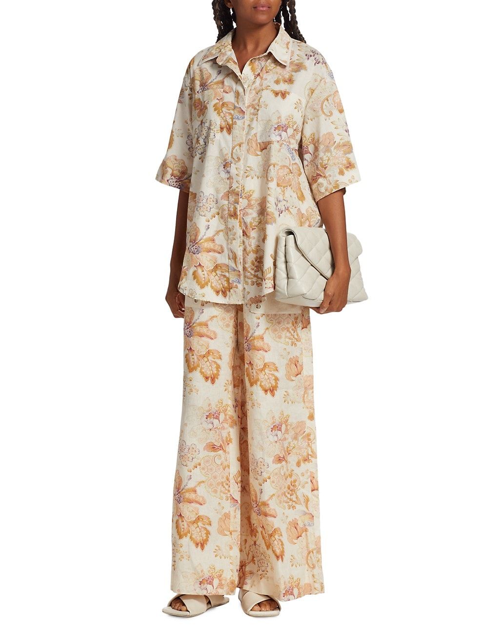 Philomena Floral Linen Pants | Saks Fifth Avenue