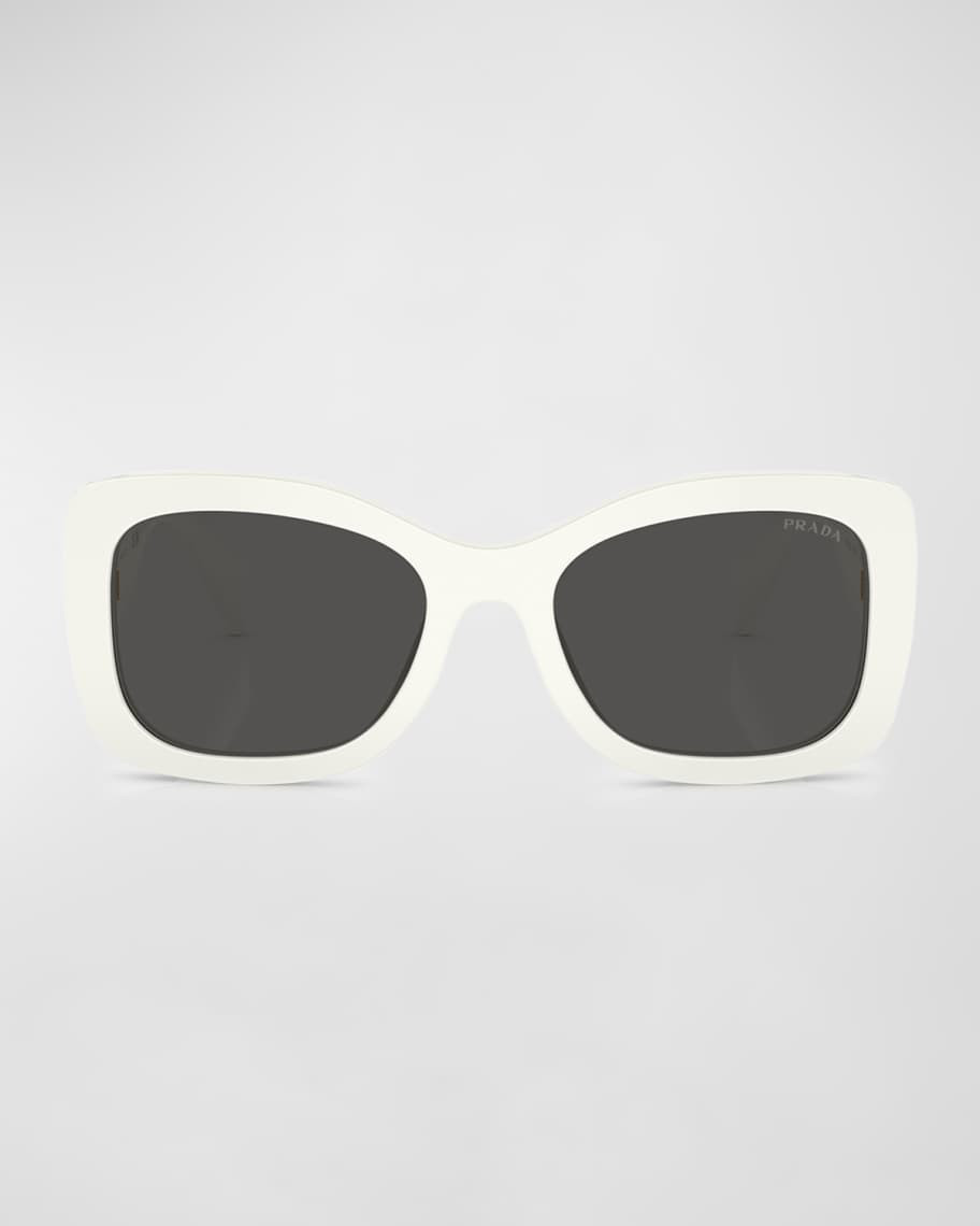 Prada Logo Acetate Oval Sunglasses | Neiman Marcus