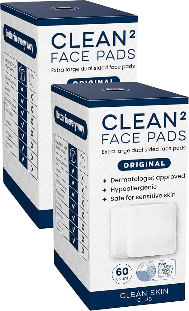 Clean Skin Club Clean² Pads 2.0 [New & Improved Edges] Guaranteed Not to Shed & Tear, Unique Tri... | Amazon (US)