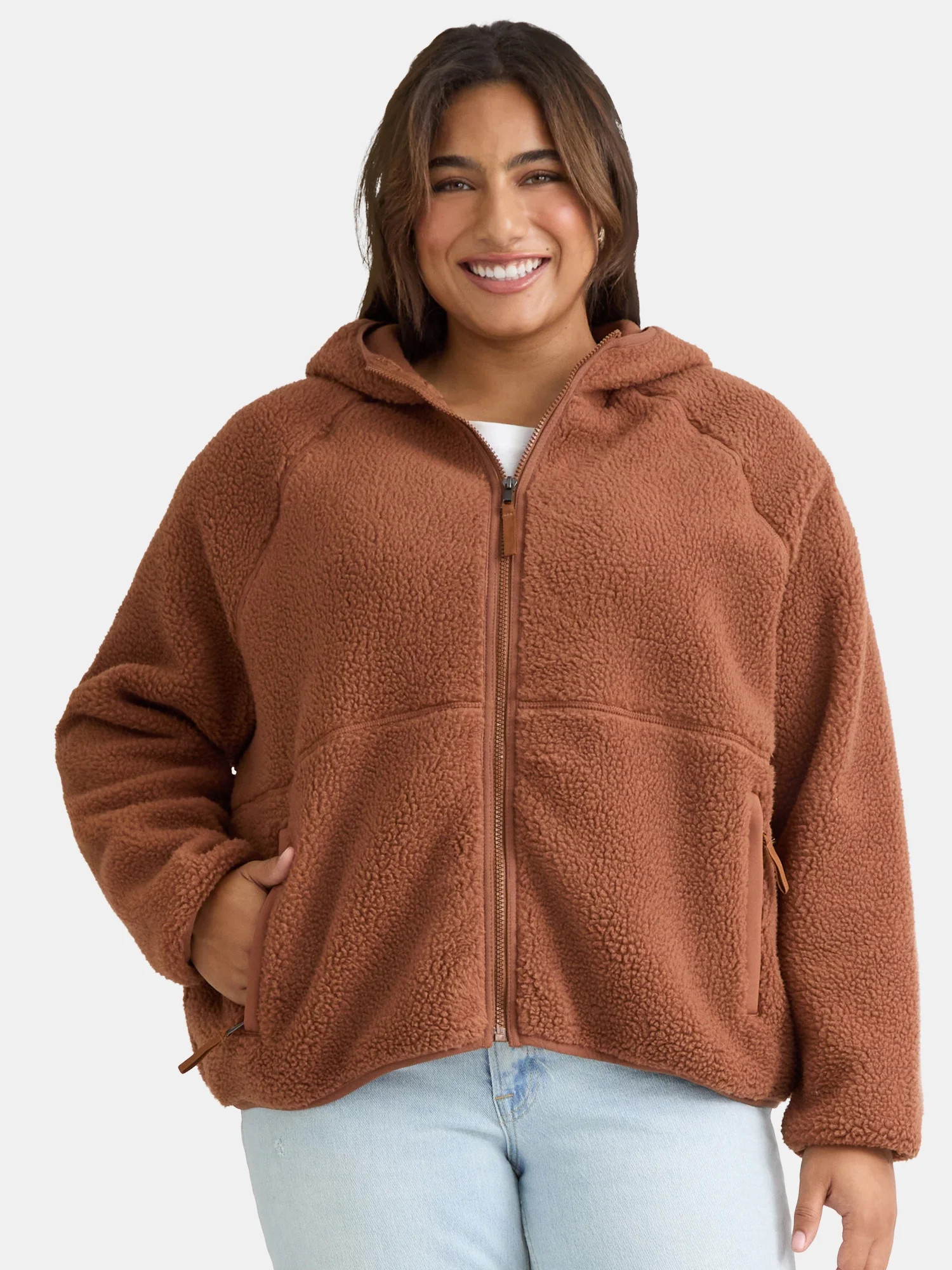 Time and Tru Women's and Women's Plus Fleece Zip Hoodie, Sizes XS-3X | Walmart (US)