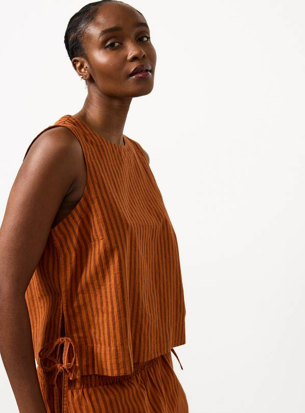 Rust Brown Stripe Co-ord Shell Top 12 | Tu Clothing