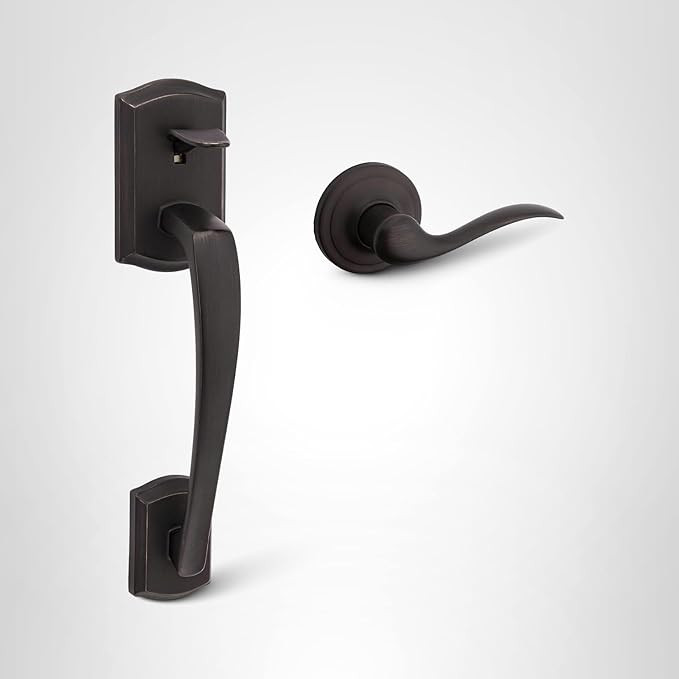 Kwikset Prescott Front Door Handle No Lock, Entry Handleset Exterior with Interior Reversible Han... | Amazon (US)