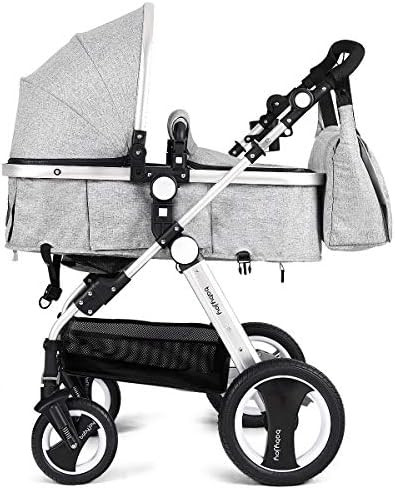 Amazon.com : BABY JOY Baby Stroller, 2-in-1 Convertible Bassinet Reclining Stroller, Foldable Pra... | Amazon (US)