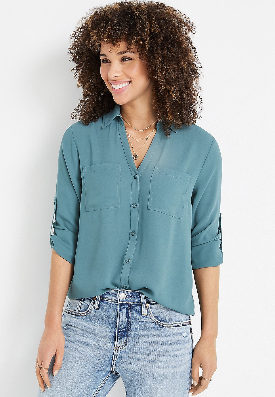 Winona Button Down Blouse | Maurices