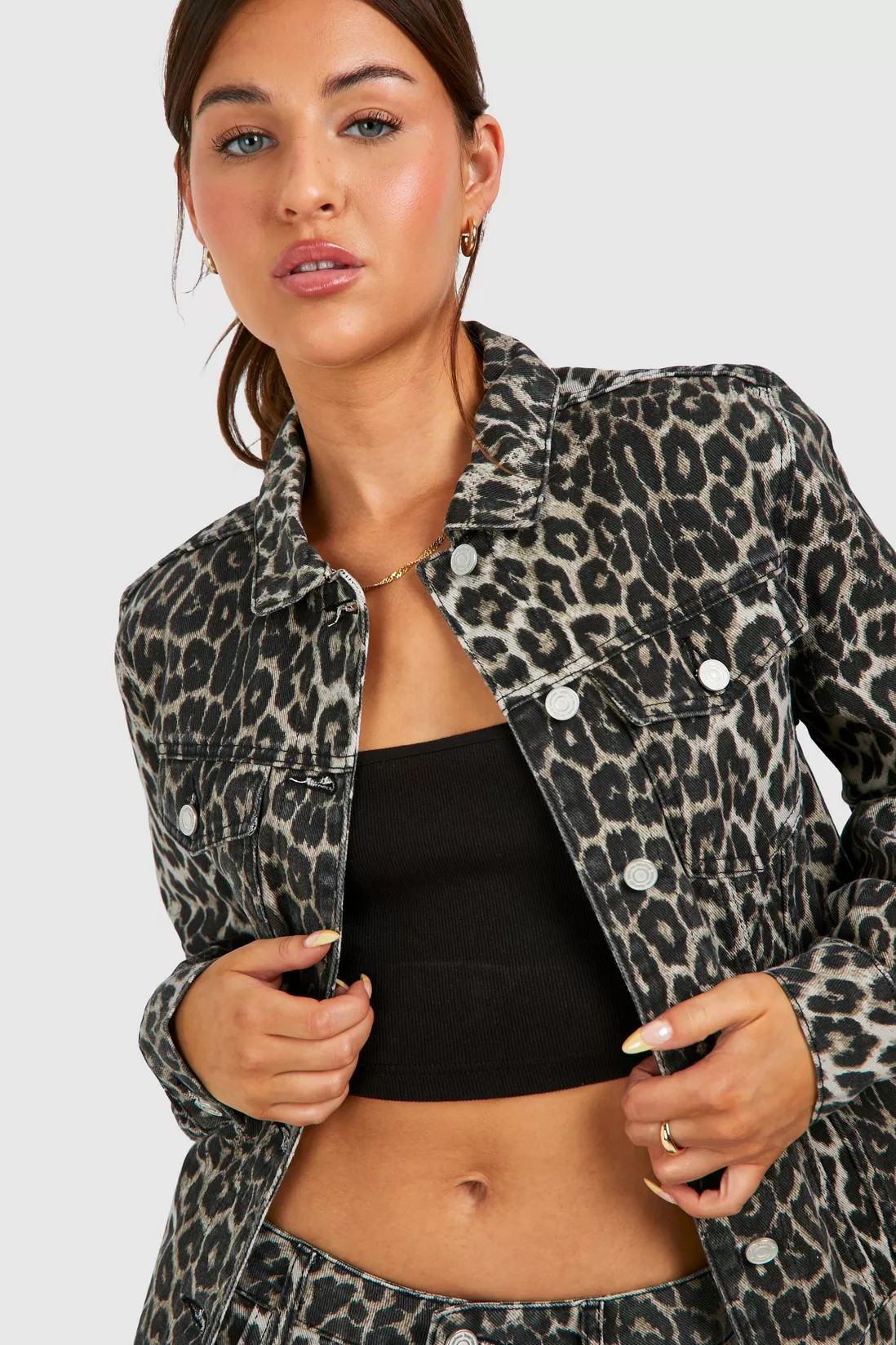 Leopard Print Denim Jacket | Debenhams UK