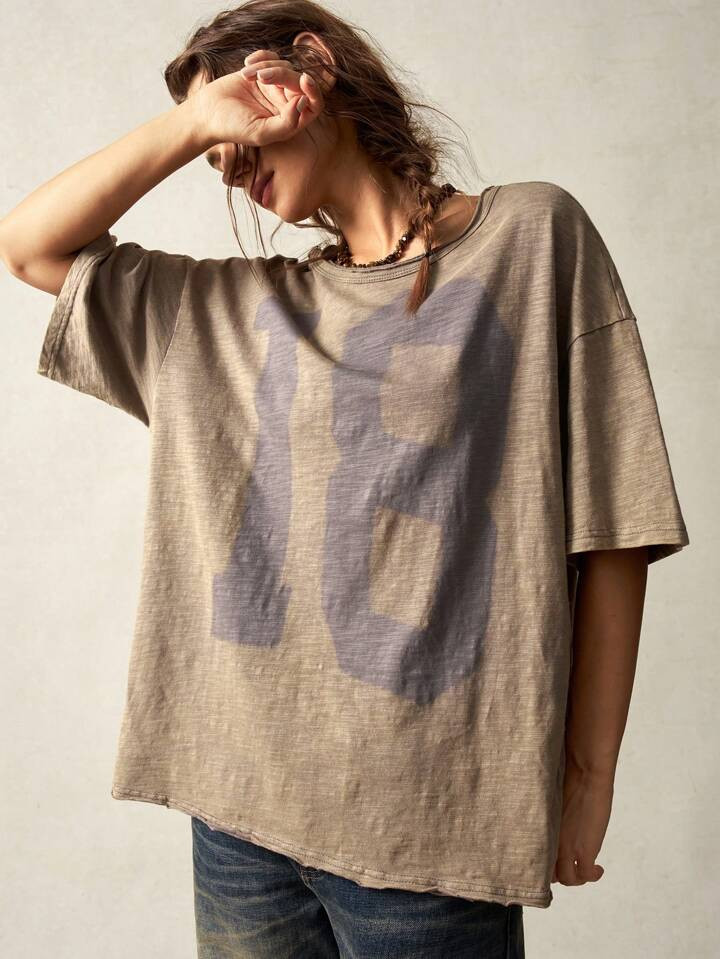 Bohemela Women Casual Solid Color Knit Round Neck Short Sleeve Loose Regular T-Shirt | SHEIN