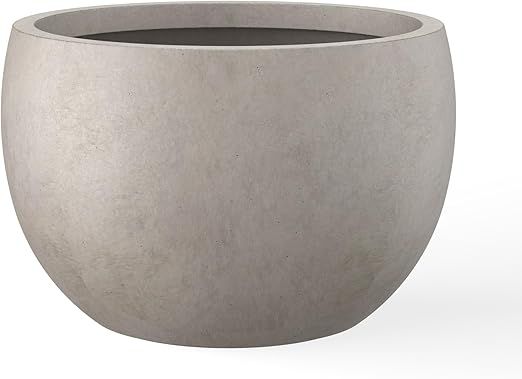 Kante 15.7" Dia Round Concrete Planter, Outdoor/Indoor Large Bowl Plant Pots with Drainage Hole a... | Amazon (US)