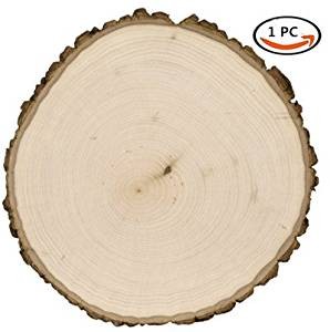 COCO Unpainted Natural Round Blank Wood Slices with Tree Bark Log Discs for DIY Craft Woodburning Ch | Amazon (US)