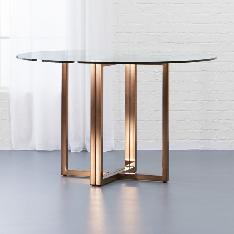 Silverado Brass 47" Round Dining Table + Reviews | CB2 | CB2