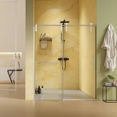 56"-60"w X 70"h Frameless Shower Door, Sliding Shower Door, Premium 5/16"(8mm) Thick Tempered Glass Shower Enclosure With Towel Bar ,double Side Easy | Wayfair North America