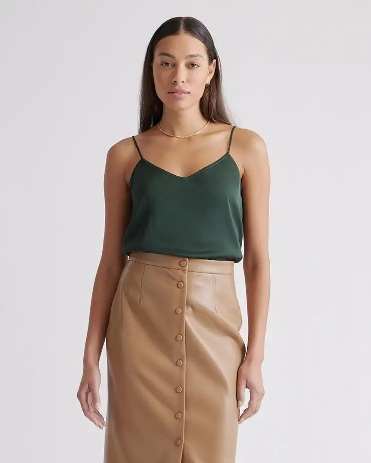 Washable Stretch Silk V-Neck Cami | Quince