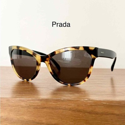 Prada cat eye sunglasses brown tortoise SPR 21 S  | eBay | eBay US
