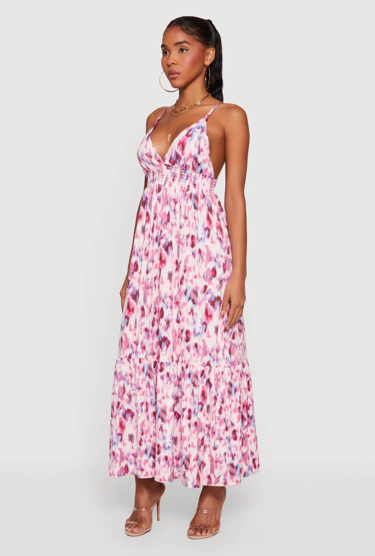 Tie Dye Ruffle Hem Maxi Sundress | Rainbow Shops