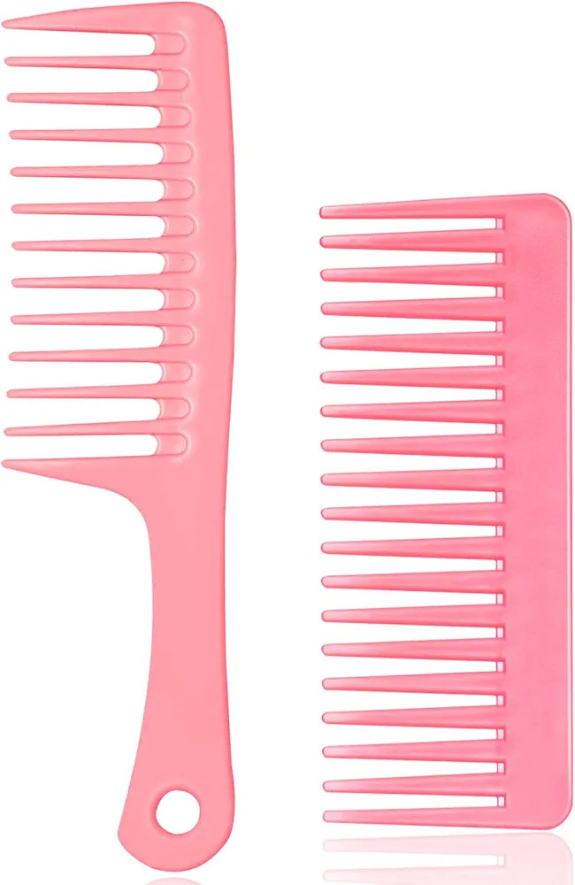 2PCS Wide Tooth Comb for Curly - Large Hair Detangling Comb,Styling Comb for Wet Dry Hair,Hair Ca... | Amazon (US)