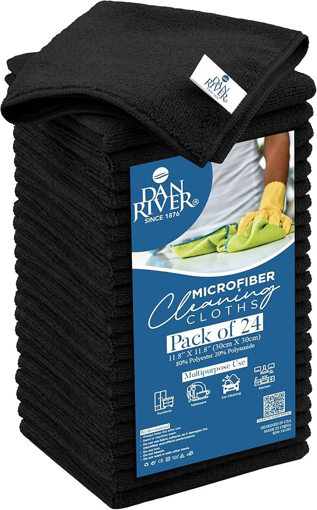 DAN RIVER Microfiber Cleaning Cloth, Highly Absorbent Kitchen Towels, Lint-Free Resusebale Dish C... | Amazon (US)