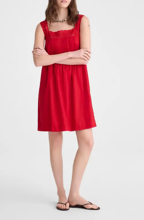 Madewell The Sophie Minidress in Varsity Red at Nordstrom, Size Xx-Large | Nordstrom