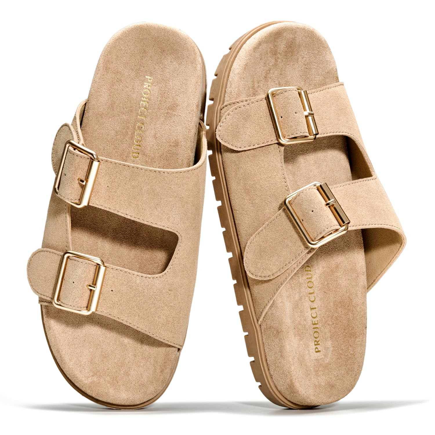 Project Cloud Women's | Genuine Leather Platform Sandals for Women | Plush & Soft Insole | Lightweight | Non-Slip - Lanura Navy Suede / 6.5 | Project Cloud