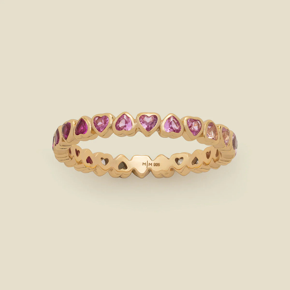 Ombre Pink Heart Eternity Band Ring | Made by Mary (US)