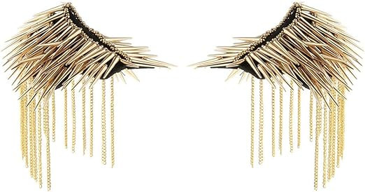 Amazon.com: 1 Pair Shoulder Epaulet Crystal Rhinestone Punk Rivet Tassels Shoulder Board Arm Badg... | Amazon (US)