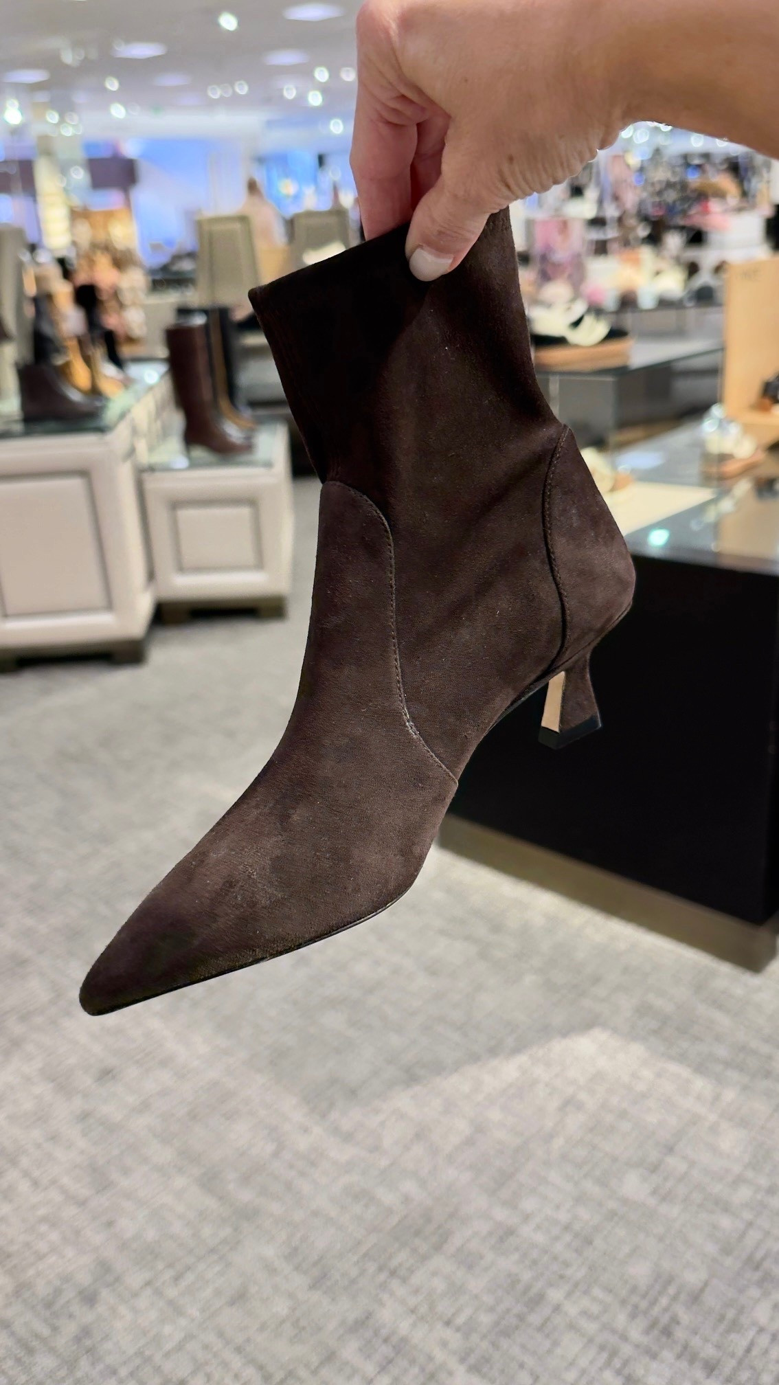 One of my favorite boots this season!! These are so comfortable, the perfect heel height, and they go with everything! True to size.