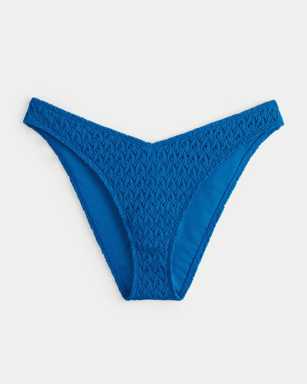 High-Leg Crochet-Style Cheeky Bikini Bottom | Hollister (US)