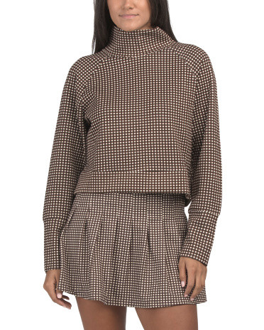 Gingham Printed Weekend Mock Neck Top | Golf & Tennis | Marshalls | Marshalls
