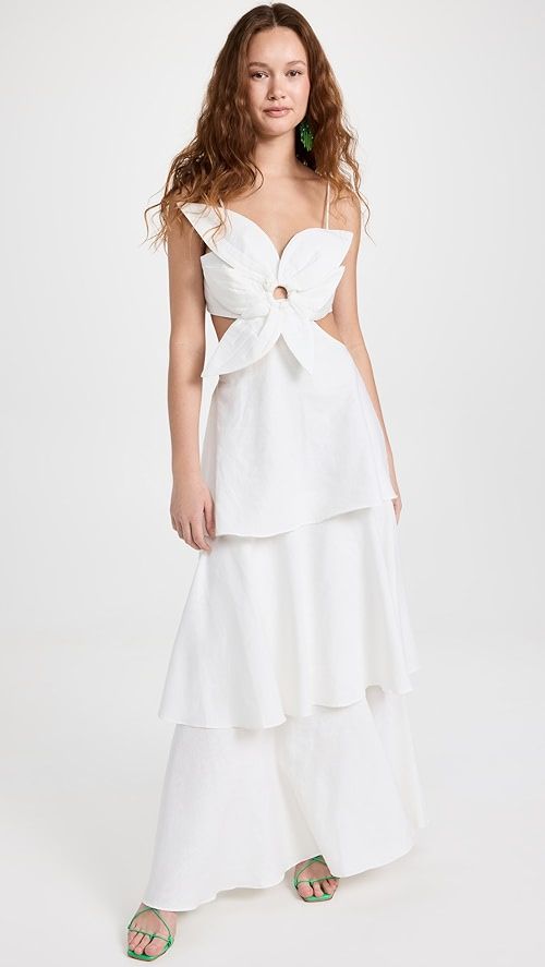 Off White Flower Maxi Dress | Shopbop