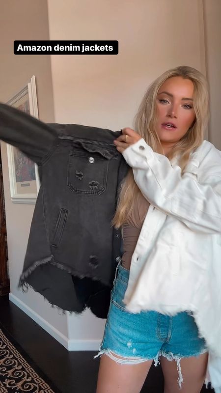 Amazon denim jackets 
Distressed 
Oversized 
Outerwear 
Country concert outfit 
Jean jacket 
Nashville 

#LTKfindsunder50 #LTKFestival