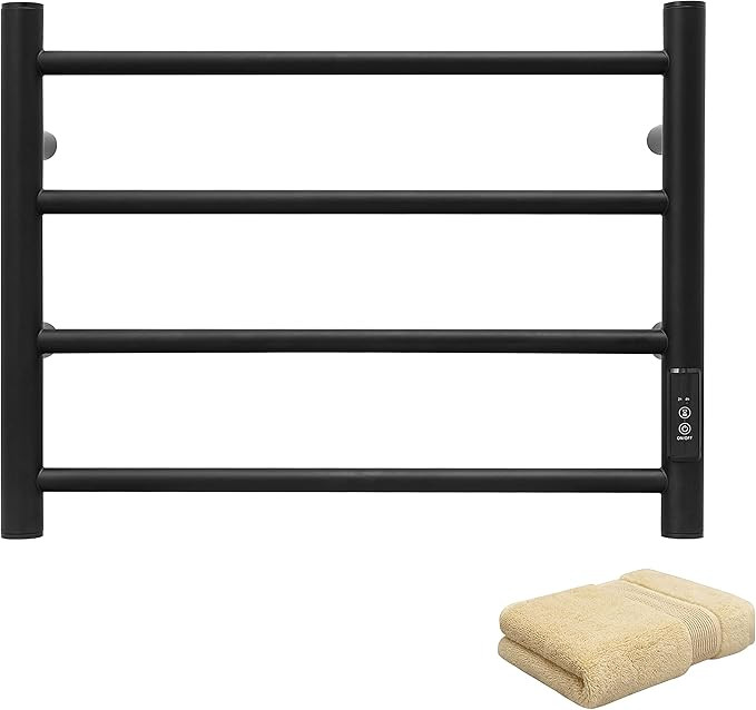 KEG Towel Warmer Wall Mounted with Built-in Timer 4 Bars Electric Stainless Steel Heated Towel Ra... | Amazon (US)