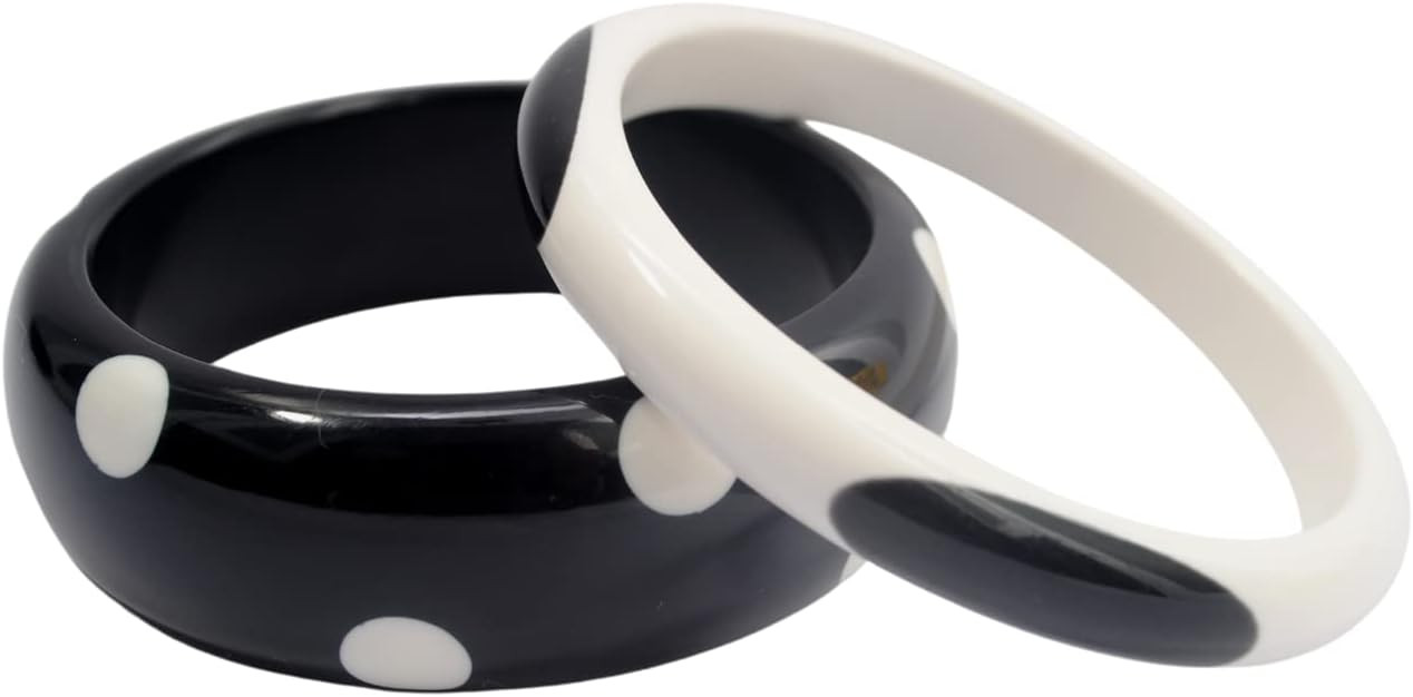Pure Hands Resin Bangle Bracelet for Women – Orchid at Saturn Handmade Jet Black Cuff with Vani... | Amazon (US)