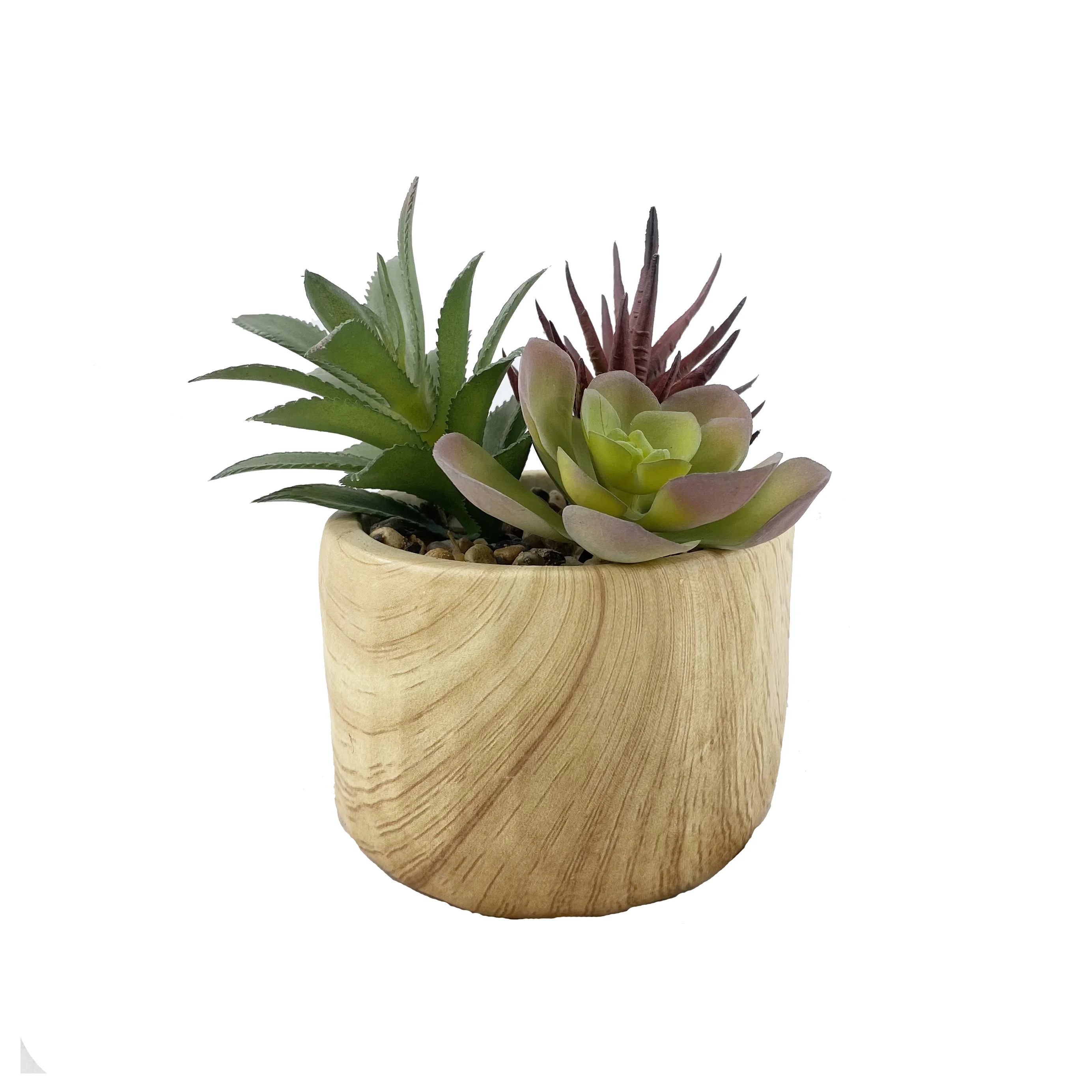 Mainstays Artificial Plants, 6" Green & Purple Succulents in Cement Pot . | Walmart (US)