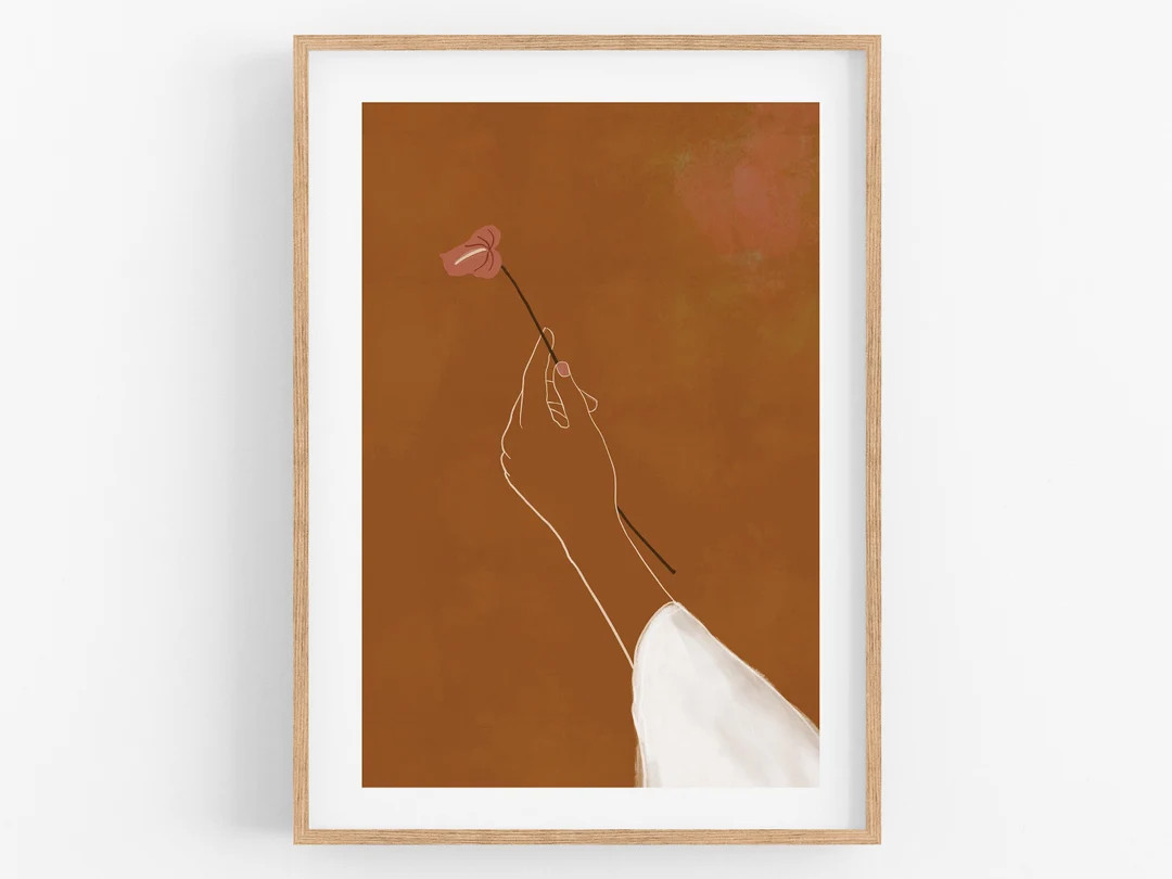 FAITHFUL DARK Illustration Print Wall Art Calla Lily - Etsy UK | Etsy (UK)