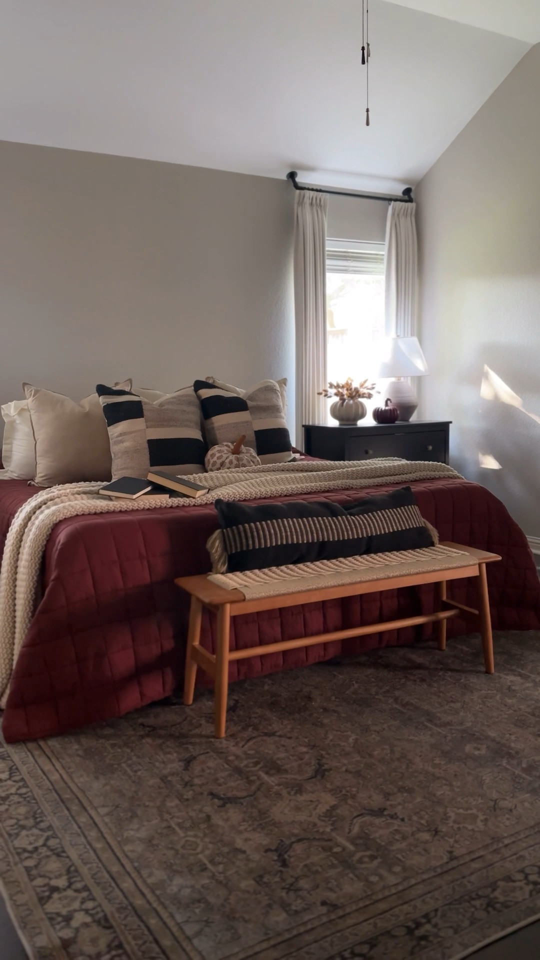 Bedroom Bedding 🖤

Fall Bedroom Bedding refresh (ft. Pumpkin 🎃😻) Gave our bedroom a little makeover by switching our bedding to this beautiful burgundy quilt from @onequince ! what do you think?! 🫶🏼🖤

*use my promo code*
‘INFG-25ALEXANDHOME10’

‼️New customers will receive 10% off their purchase w/ my promo code‼️

**Fall Bedding Details:**
-European Linen Box Quilt 
(color: Burgundy)
-Bamboo Sheet Set 
(color: Sand) 

#LTKSeasonal #LTKHome #LTKStyleTip