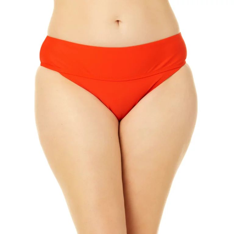 Time and Tru Women's and Women’s Plus Solid Red Classic Bikini Cut Swim Bottoms | Walmart (US)