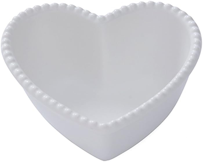 CHOOLD Ceramic Heart-Shaped Pudding Bowl Dessert Ramekin (Pink/White) | Amazon (US)