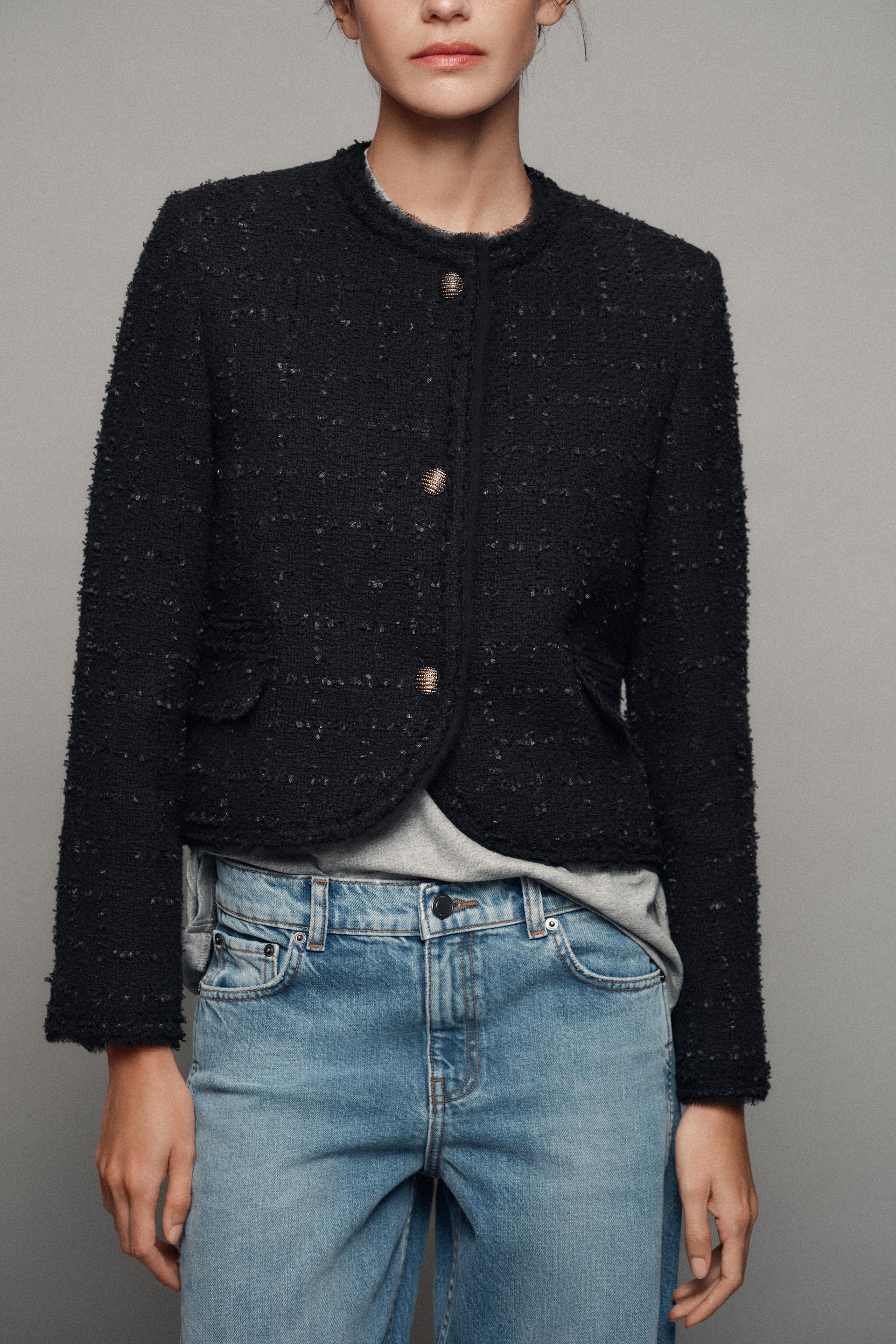 Zara - Zw Collection Button Jacket - Black - L - Woman | Zara US