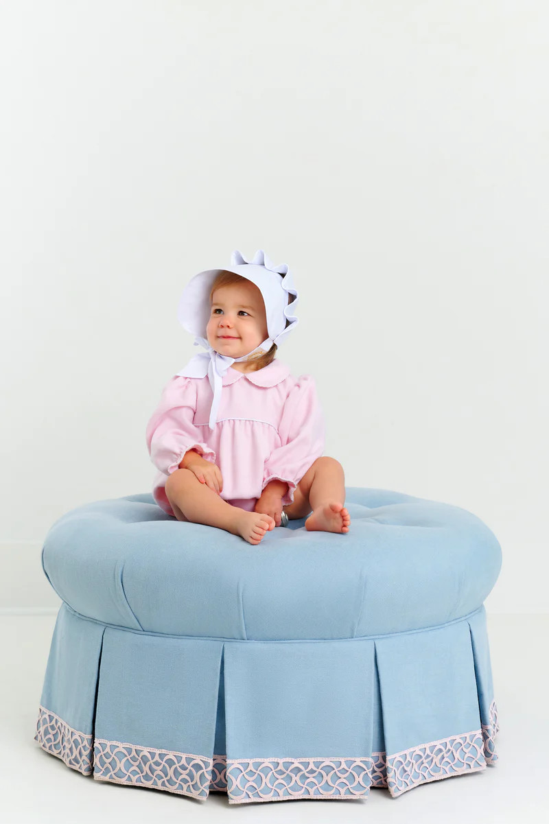 Long Sleeve Britt Bubble - Sandpearl Pink Herringbone with Worth Avenu | The Beaufort Bonnet Company