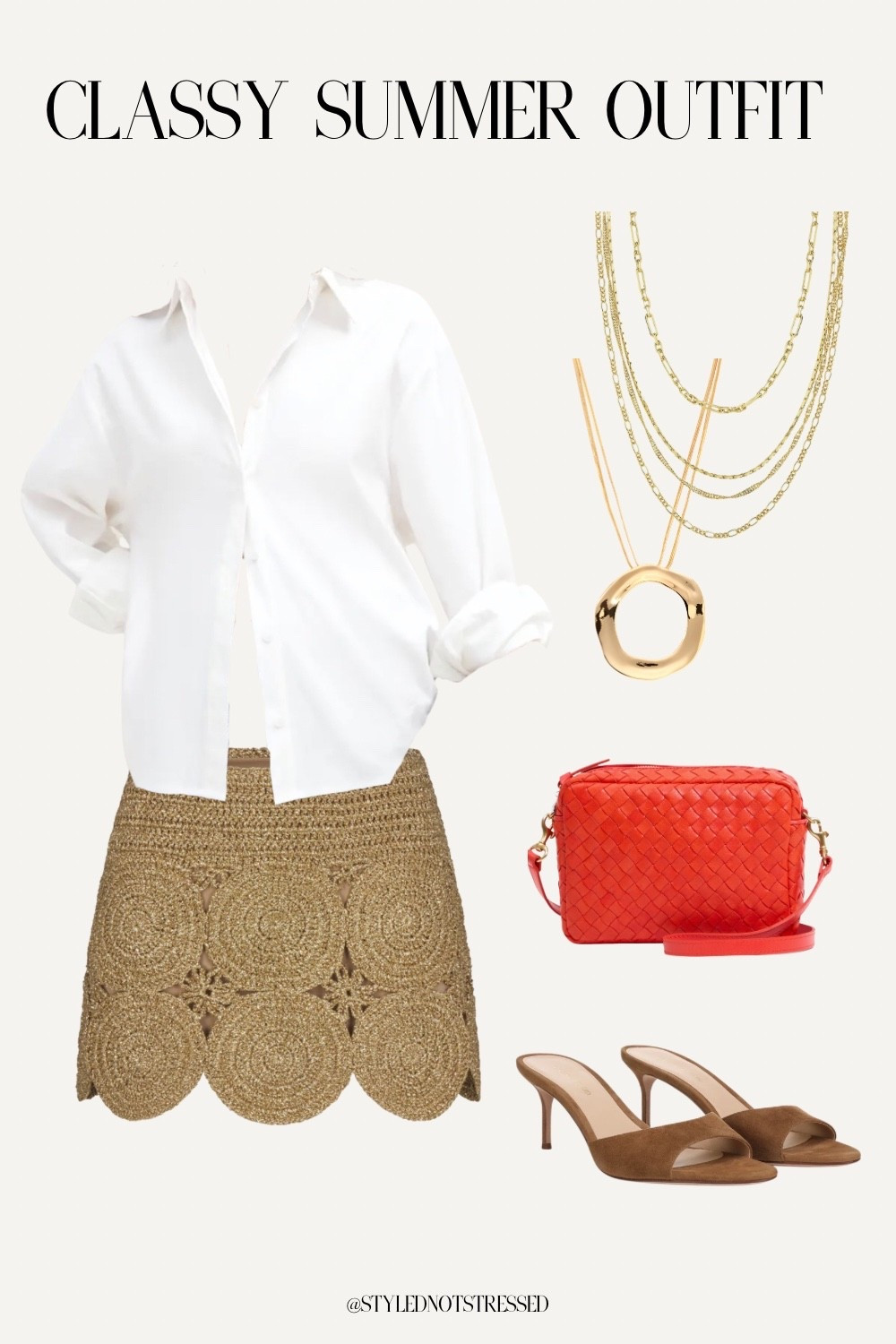 Elevated summer outfit idea 🤍 Wearing a Simon Miller skirt with a Reformation top, Veronica Beard heels, and layered Amazon gold necklaces. Finished with a Claire V bag. Easy, classy look that works for summer dinners, events, or nights out.

#LTKStyle #LTKSummer #LTKFinds #SummerOutfit #DinnerOutfit #DateNightOutfit #SimonMiller #Reformation #VeronicaBeard #ClaireV #AmazonJewelry #GoldJewelry #NeutralStyle #CapsuleWardrobe #OutfitInspo

#LTKootd #LTKTravel #LTKSeasonal