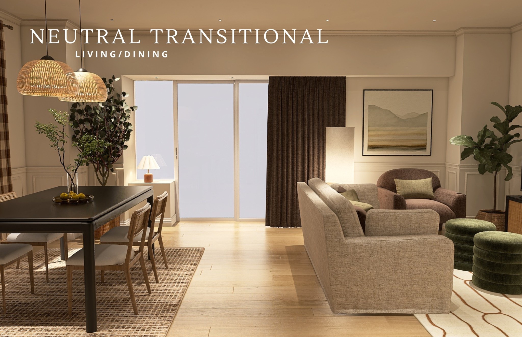 Designed by Jake
Neutral Transitional Living/Dining 

#LTKHome #LTKSeasonal #LTKmomlife