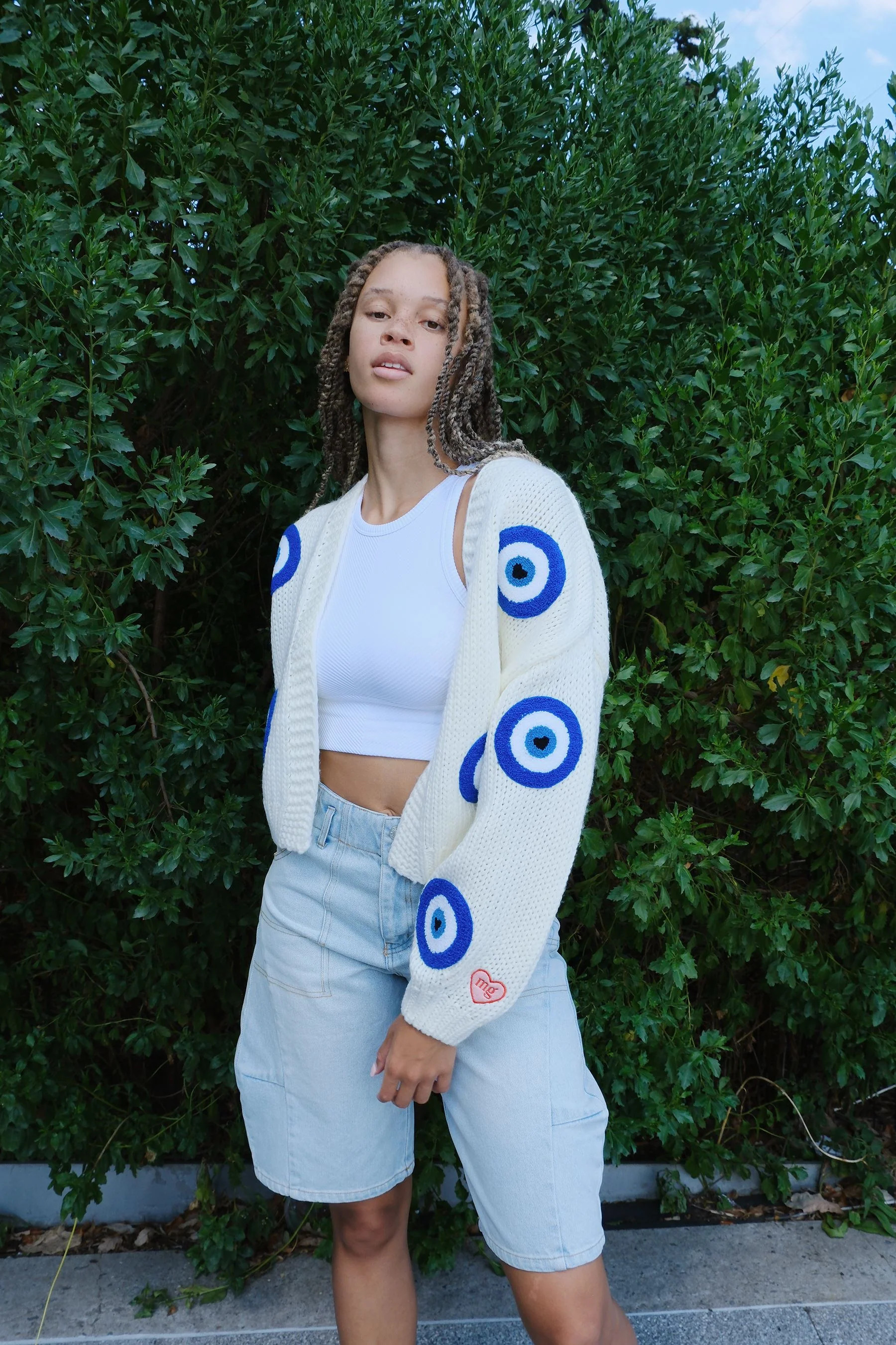 Evil Eye Puff Cardigan | Shop Now | Mure + Grand | Mulberry and Grand