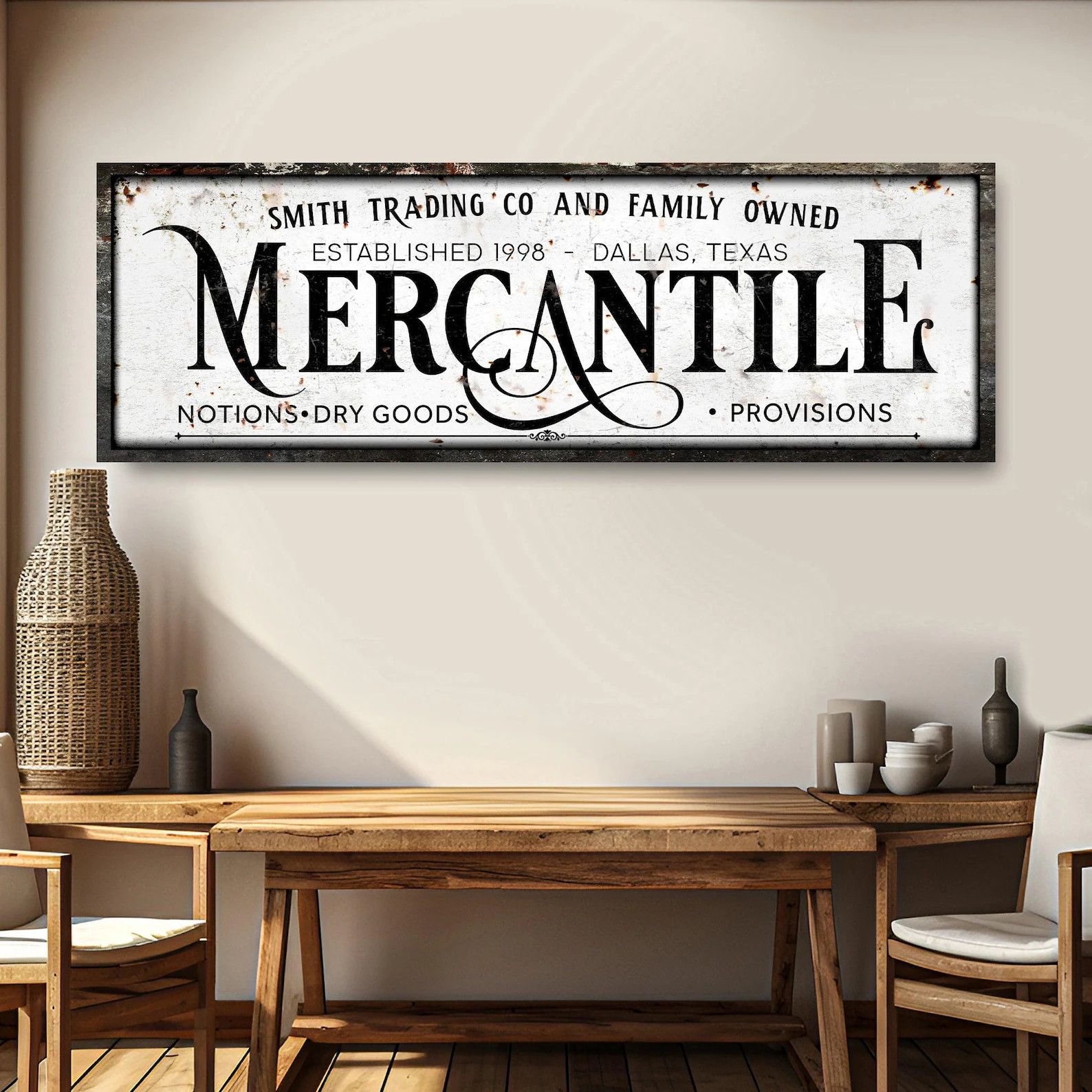 Personalized Mercantile Canvas Sign | Family Name Sign Wall Art | Trading Company Sign | General ... | Etsy (Global)