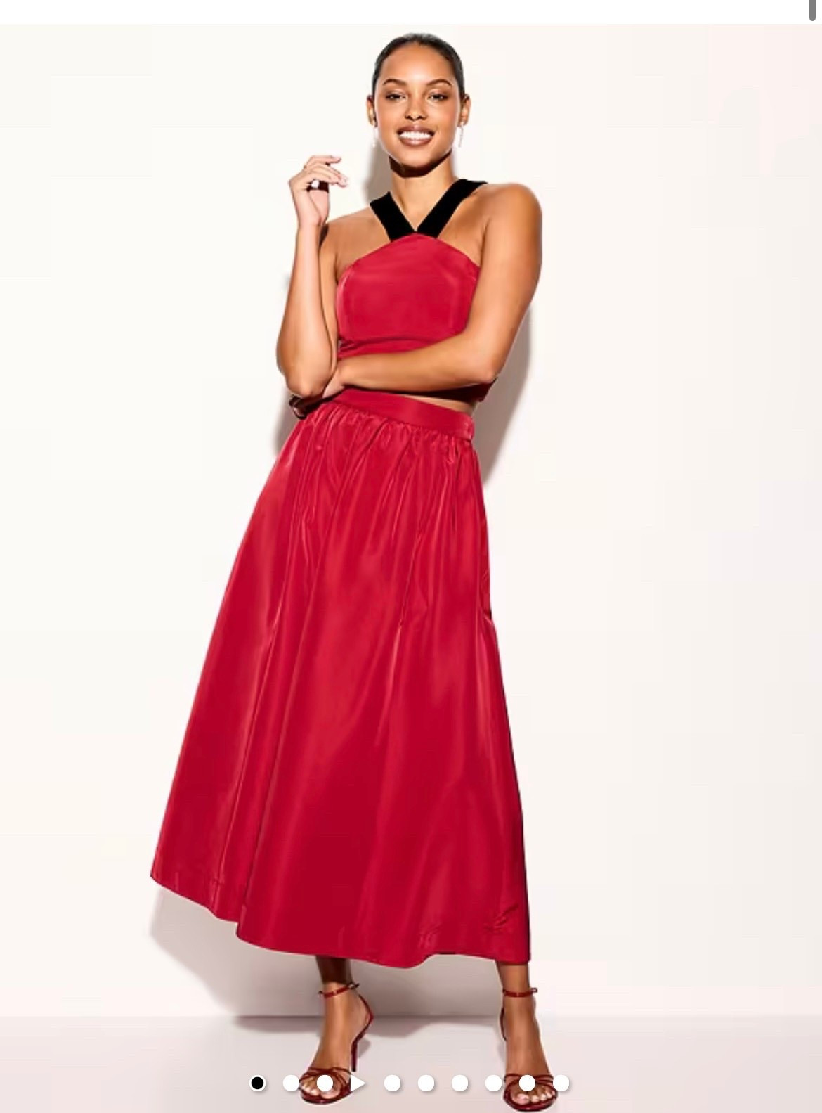 holiday party ready! love this taffeta red matching set. perfect for a holiday cocktail party of office Christmas party. pair the skirt with a white button down or cream sweater for an additional holiday outfit option. 

Sale alert! full outfit under $50! 

gift guide for her
gifts for her
christmas outfit women
holiday outfits women’s
winter  outfits
new years eve outfits
christmas party outfit

#LTKHoliday #LTKFindsUnder50 #LTKSaleAlert