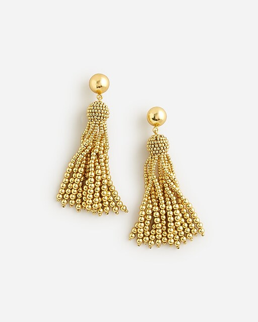 Metallic ball tassel earrings | J. Crew US