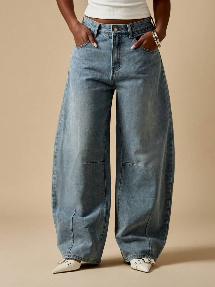 MISSGUIDED Wide Leg Barrel Jeans Y2K Style Vintage Relaxed Fit High Waisted Denim Pants Autumn Winter Fashion Statement Pants Casual Streetwear | SHEIN