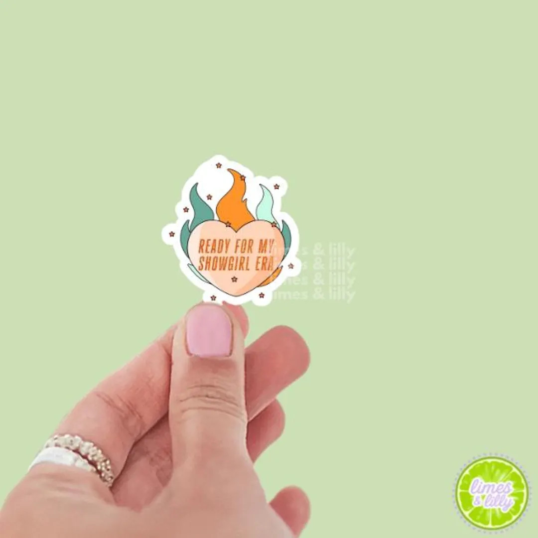 Ready for My Showgirl Era Flaming Heart Vinyl Sticker | Cute Stickers | Kindle Stickers | Girly S... | Etsy (US)