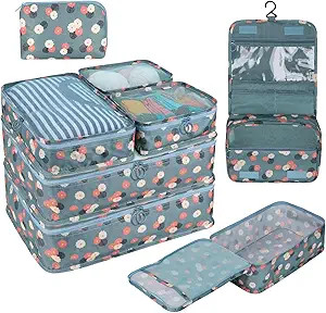 DIMJ Packing Cubes for Travel, 8 Pcs Travel Cubes for Suitcase Lightweight Travel Essential Bag w... | Amazon (US)